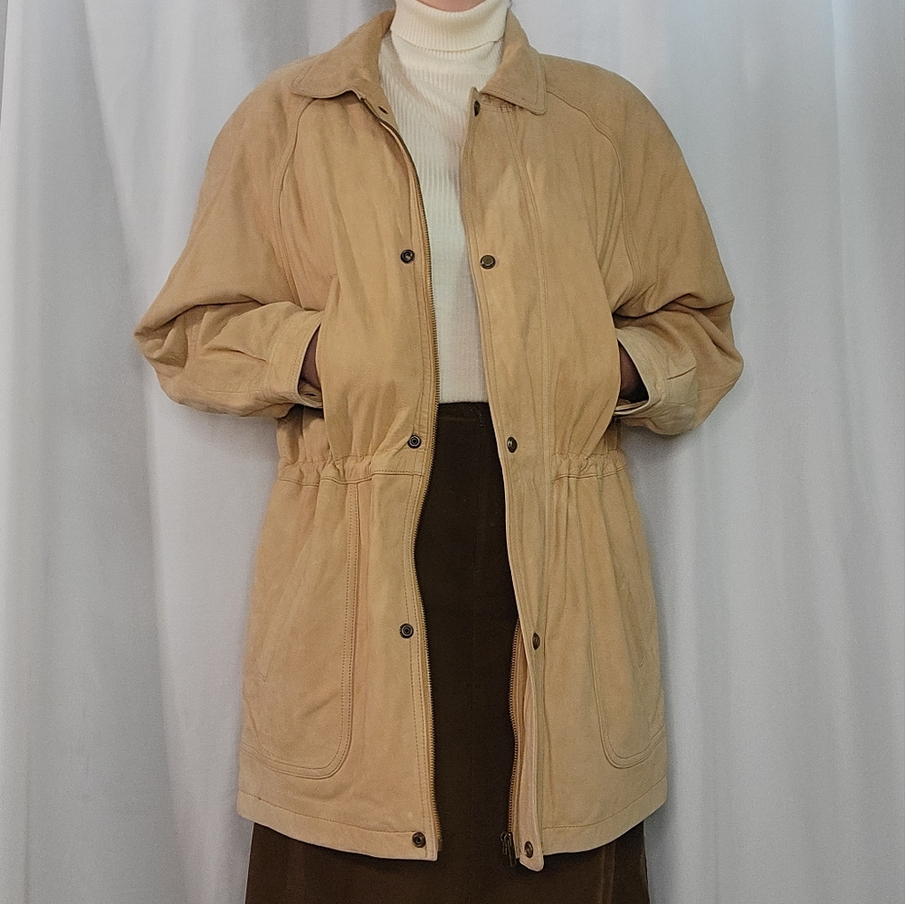 Y2k Talbots Soft & Supple Satin Lined Leather Jacket, large